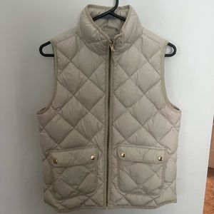 J Crew Off White Quilted Puffer Vest